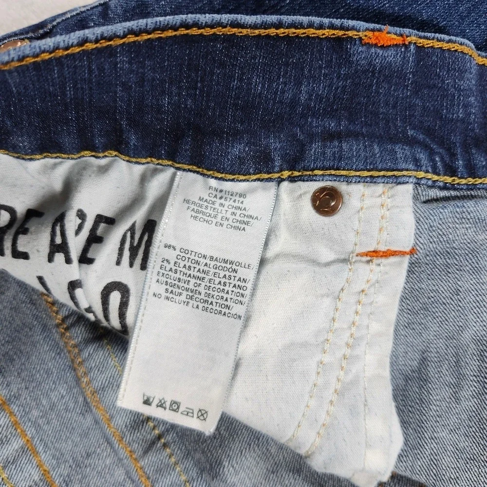 True Religion Ricky Straight Jean Men 44x32 Dark Wash Blue Excellent Flap Pocket
